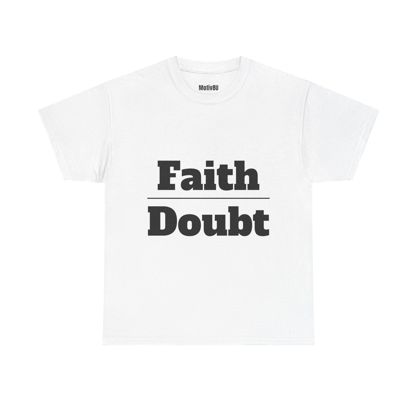 Faith Over Doubt Unisex Heavy Cotton Tee, Inspirational T-Shirt, Motivational Apparel, Gift for Spirituality, Casual Everyday Wear