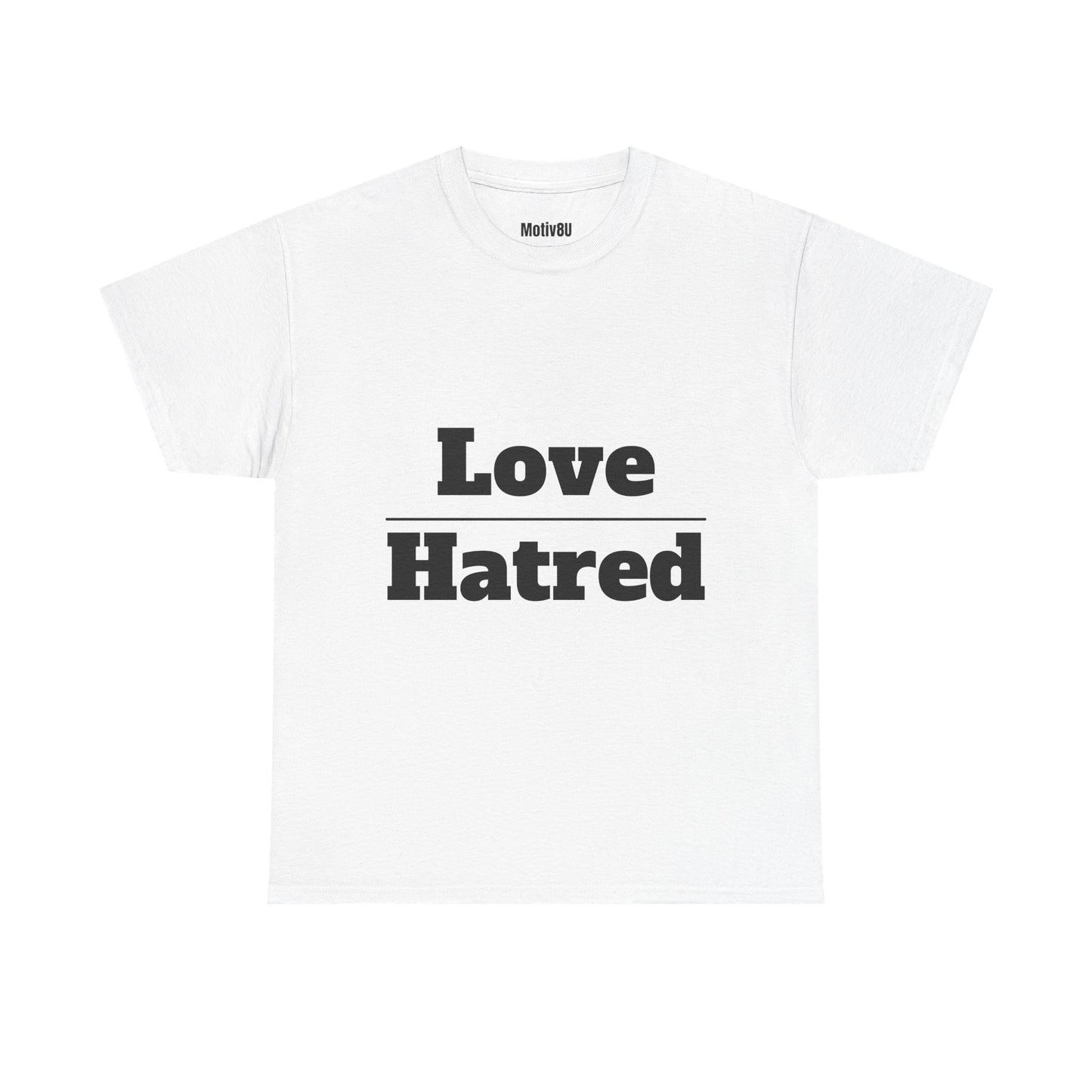 Lover Over Hatred Unisex Heavy Cotton Tee, Inspirational T-Shirt, Motivational Apparel, Gift for Spirituality, Casual Everyday Wear